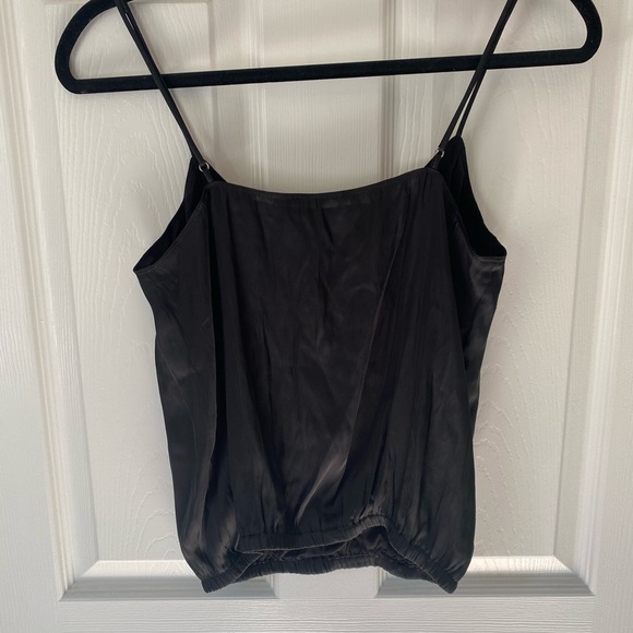 NWT Reset Black Bubble Hem Satin Tank Top - Picture 5 of 8